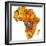 Democratic Republic of Congo on Actual Map of Africa-michal812-Framed Premium Giclee Print