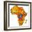 Democratic Republic of Congo on Actual Map of Africa-michal812-Framed Art Print