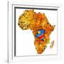 Democratic Republic of Congo on Actual Map of Africa-michal812-Framed Art Print