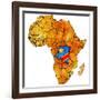 Democratic Republic of Congo on Actual Map of Africa-michal812-Framed Art Print