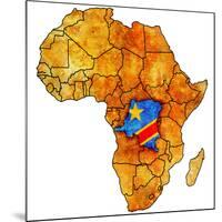 Democratic Republic of Congo on Actual Map of Africa-michal812-Mounted Art Print