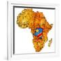 Democratic Republic of Congo on Actual Map of Africa-michal812-Framed Art Print