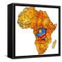 Democratic Republic of Congo on Actual Map of Africa-michal812-Framed Stretched Canvas