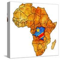 Democratic Republic of Congo on Actual Map of Africa-michal812-Stretched Canvas