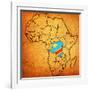 Democratic Republic of Congo on Actual Map of Africa-michal812-Framed Art Print