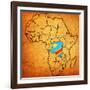 Democratic Republic of Congo on Actual Map of Africa-michal812-Framed Art Print