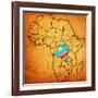 Democratic Republic of Congo on Actual Map of Africa-michal812-Framed Art Print