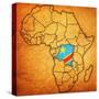 Democratic Republic of Congo on Actual Map of Africa-michal812-Stretched Canvas