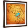 Democratic Republic of Congo on Actual Map of Africa-michal812-Framed Art Print