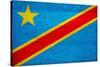 Democratic Republic of The Congo Flag Design with Wood Patterning - Flags of the World Series-Philippe Hugonnard-Stretched Canvas