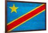 Democratic Republic of The Congo Flag Design with Wood Patterning - Flags of the World Series-Philippe Hugonnard-Framed Art Print