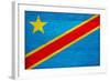 Democratic Republic of The Congo Flag Design with Wood Patterning - Flags of the World Series-Philippe Hugonnard-Framed Art Print