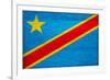 Democratic Republic of The Congo Flag Design with Wood Patterning - Flags of the World Series-Philippe Hugonnard-Framed Art Print