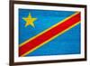 Democratic Republic of The Congo Flag Design with Wood Patterning - Flags of the World Series-Philippe Hugonnard-Framed Art Print