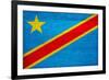 Democratic Republic of The Congo Flag Design with Wood Patterning - Flags of the World Series-Philippe Hugonnard-Framed Art Print