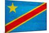 Democratic Republic of The Congo Flag Design with Wood Patterning - Flags of the World Series-Philippe Hugonnard-Mounted Art Print