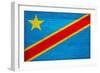 Democratic Republic of The Congo Flag Design with Wood Patterning - Flags of the World Series-Philippe Hugonnard-Framed Art Print
