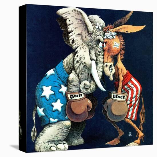 "Democrats vs. Republicans," July/Aug 1980-BB Sams-Stretched Canvas