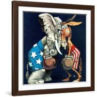 "Democrats vs. Republicans," July/Aug 1980-BB Sams-Framed Giclee Print