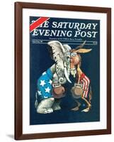 "Democrats vs. Republicans," Saturday Evening Post Cover, July/Aug 1980-BB Sams-Framed Giclee Print