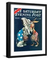 "Democrats vs. Republicans," Saturday Evening Post Cover, July/Aug 1980-BB Sams-Framed Giclee Print