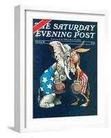 "Democrats vs. Republicans," Saturday Evening Post Cover, July/Aug 1980-BB Sams-Framed Giclee Print