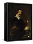 Democritus, or the Man with Globe-Diego Velazquez-Framed Stretched Canvas