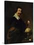 Democritus, or the Man with Globe-Diego Velazquez-Stretched Canvas