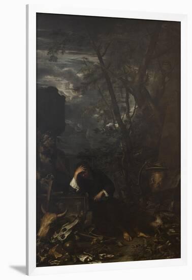 Demokritus in Meditation, 1650-51-Salvator Rosa-Framed Giclee Print