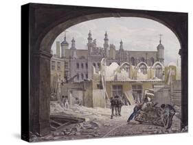 Demolition of Guildhall Chapel, London, 1820-Robert Blemmell Schnebbelie-Stretched Canvas