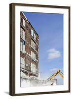 Demolition of Old Buildings, Shanghaiallee, Hafencity, Mitte, Hanseatic City of Hamburg, Germany-Axel Schmies-Framed Photographic Print