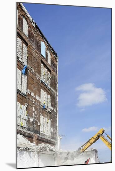 Demolition of Old Buildings, Shanghaiallee, Hafencity, Mitte, Hanseatic City of Hamburg, Germany-Axel Schmies-Mounted Photographic Print