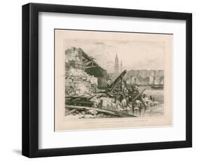 Demolition of Part of Old London Bridge. March 1832-Edward William Cooke-Framed Premium Giclee Print