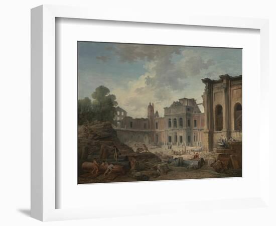 Demolition of the Chateau of Meudon, 1806-Hubert Robert-Framed Giclee Print