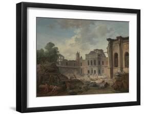 Demolition of the Chateau of Meudon, 1806-Hubert Robert-Framed Giclee Print