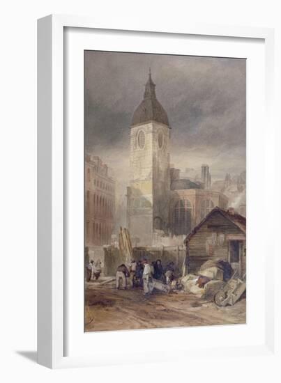 Demolition of the Church of St Benet Fink, City of London, 1844-John Wykeham Archer-Framed Giclee Print