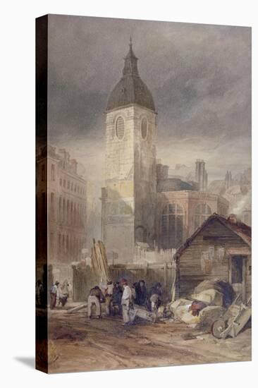 Demolition of the Church of St Benet Fink, City of London, 1844-John Wykeham Archer-Stretched Canvas