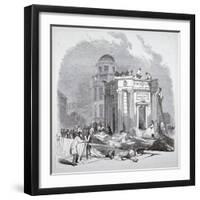 Demolition of the monument to George IV, King's Cross, London, 1845-Anon-Framed Giclee Print