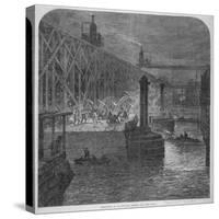 Demolition Work Being Carried Out on Blackfriars Bridge from the Surrey Shore, London, 1864-null-Stretched Canvas