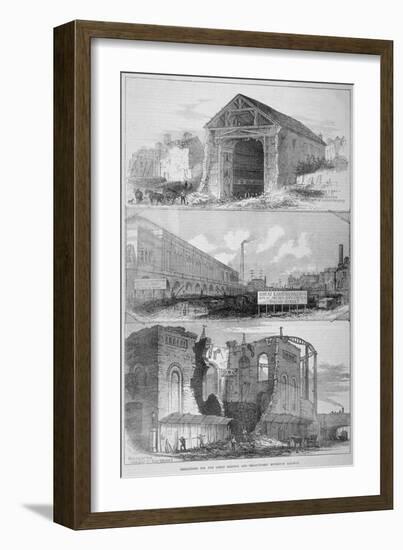 Demolitions for the Broad Street Extension of the Great Eastern Railway, City of London, 1875-null-Framed Giclee Print