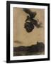 Démon ailé dans les airs, tenant un masque-Odilon Redon-Framed Giclee Print