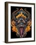 Demon Face and Fire Skulls-FlyLand Designs-Framed Giclee Print