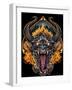 Demon Face and Fire Skulls-FlyLand Designs-Framed Giclee Print