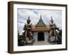 Demon Guardians, Statues in Front of Wat Arun (Temple of Dawn), Bangkok, Thailand, 17th Century-null-Framed Giclee Print