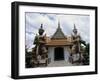 Demon Guardians, Statues in Front of Wat Arun (Temple of Dawn), Bangkok, Thailand, 17th Century-null-Framed Giclee Print