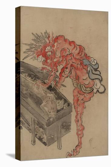 Demon, Possibly Ibaraki, Opening a Box, Early 19th C-null-Stretched Canvas