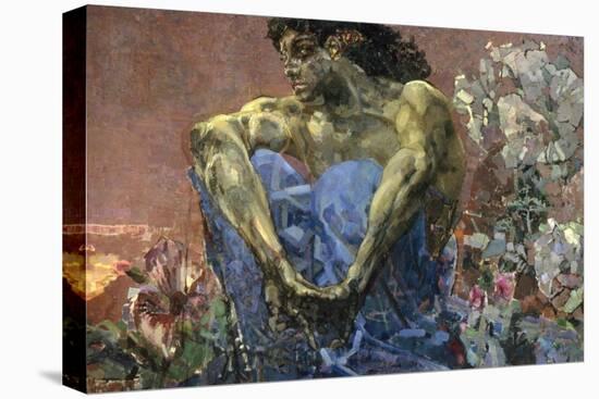 Demon Seated in a Garden, 1890-Mikhail Vrubel-Stretched Canvas