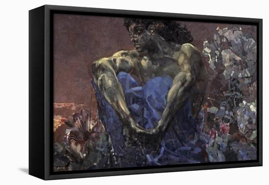 Demon Seated-Mikhail Aleksandrovich Vrubel-Framed Stretched Canvas