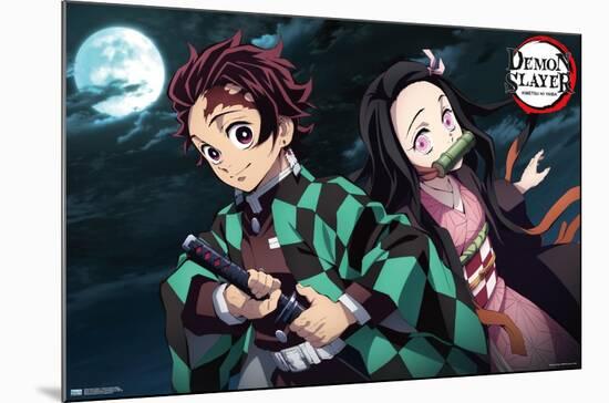 Demon Slayer - Tanjiro & Nezuko Night-Trends International-Mounted Poster