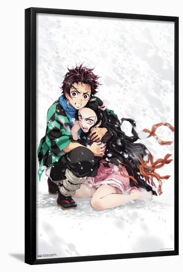 Demon Slayer - Tanjiro & Nezuko Snow-Trends International-Framed Poster